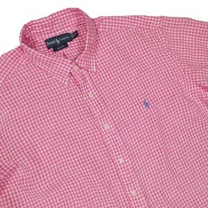 RALPH LAUREN Men's XXL Classic Fit Gingham Linen Short Sleeve Button Up Shirt